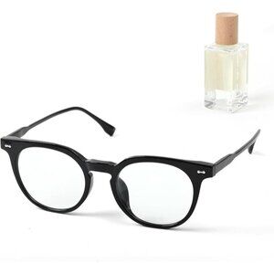 Saraudy Computer Glasses for Women Men, Anti Eyestrain, Round Blue Light Black F